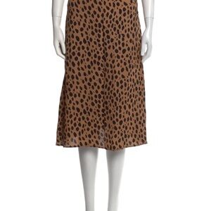 Reformation Leopard Print Midi Skirt
